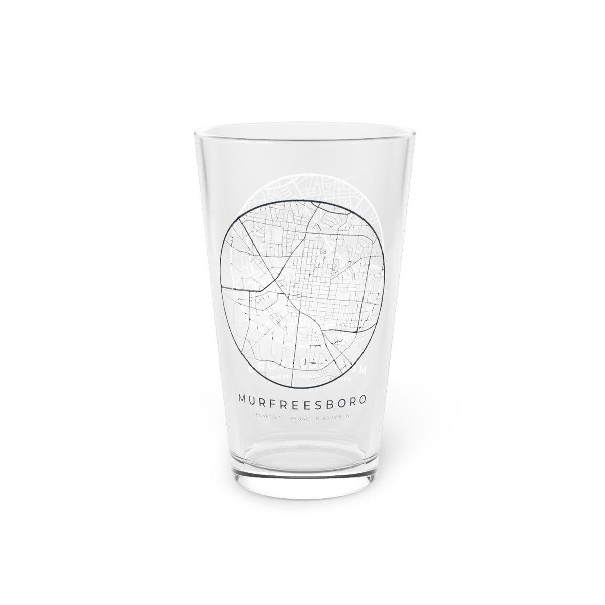 Murfreesboro Street Map Pint Glass