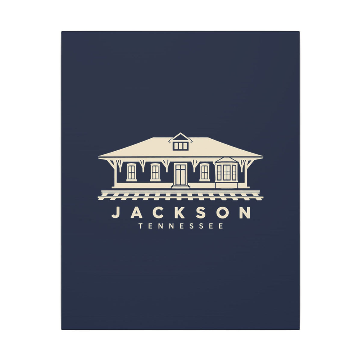 Jackson Train Depot Canvas Print (Navy)