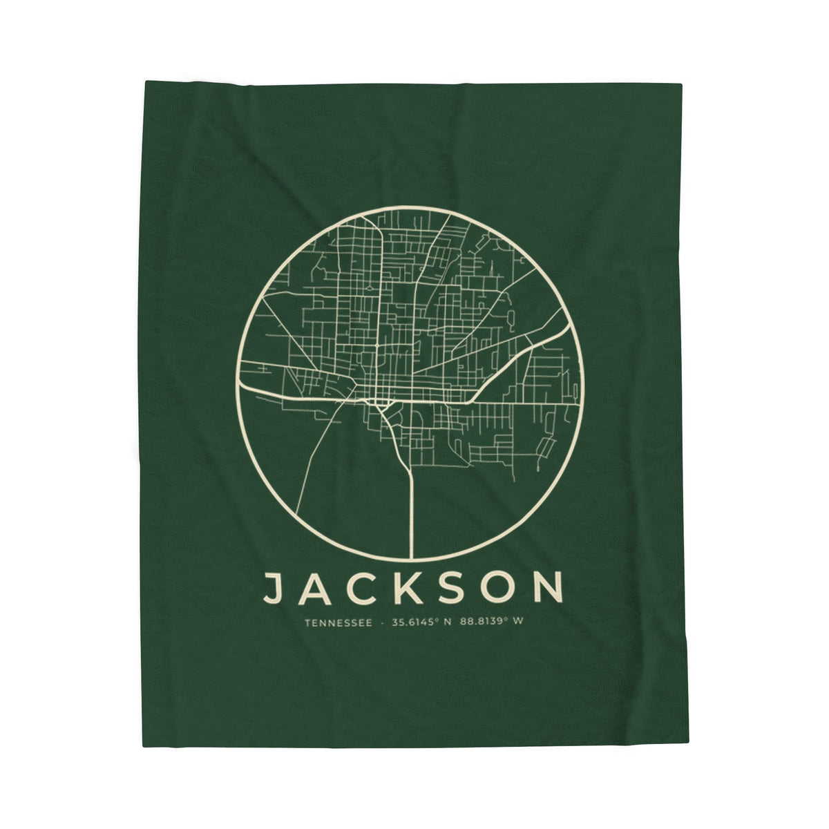 Jackson Street Map Blanket (Forest Green)