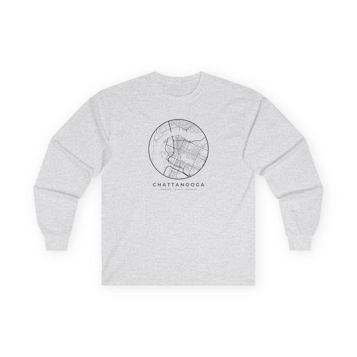Chattanooga Street Map Long Sleeve T-Shirt