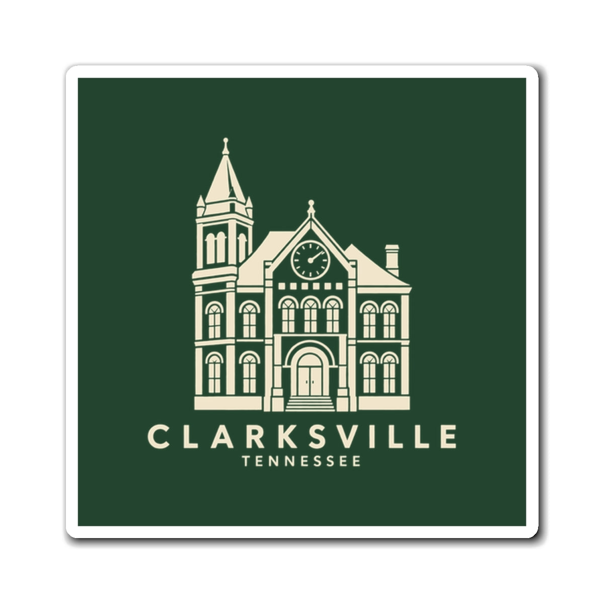 Clarksville Customs House Magnet (Forest Green)