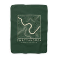 Chattanooga Topo Map Sherpa Blanket (Forest Green)