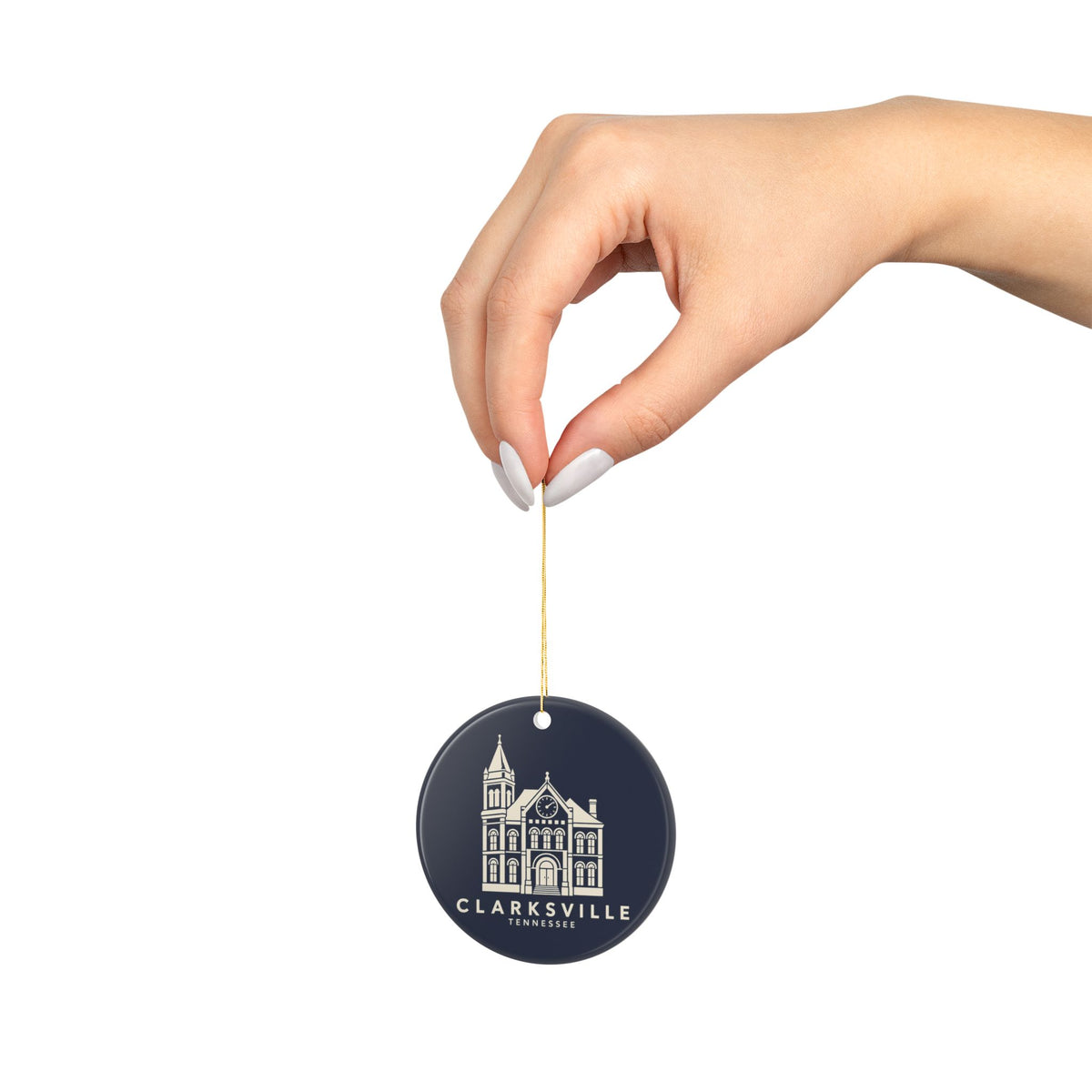 Clarksville Customs House Ornament (Navy)