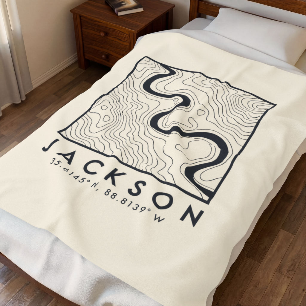 Jackson Topo Map Blanket