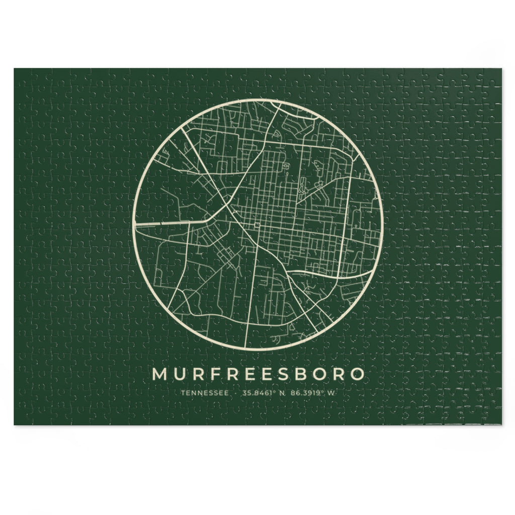 Murfreesboro Street Map Puzzle (Forest Green)