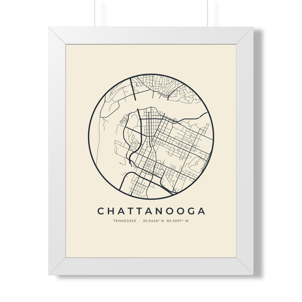 Chattanooga Street Map Framed Print