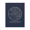 Murfreesboro Street Map Canvas Print (Navy)