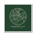Johnson City Street Map Magnet (Forest Green)