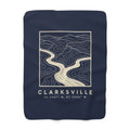 Clarksville Topo Map Sherpa Blanket (Navy)