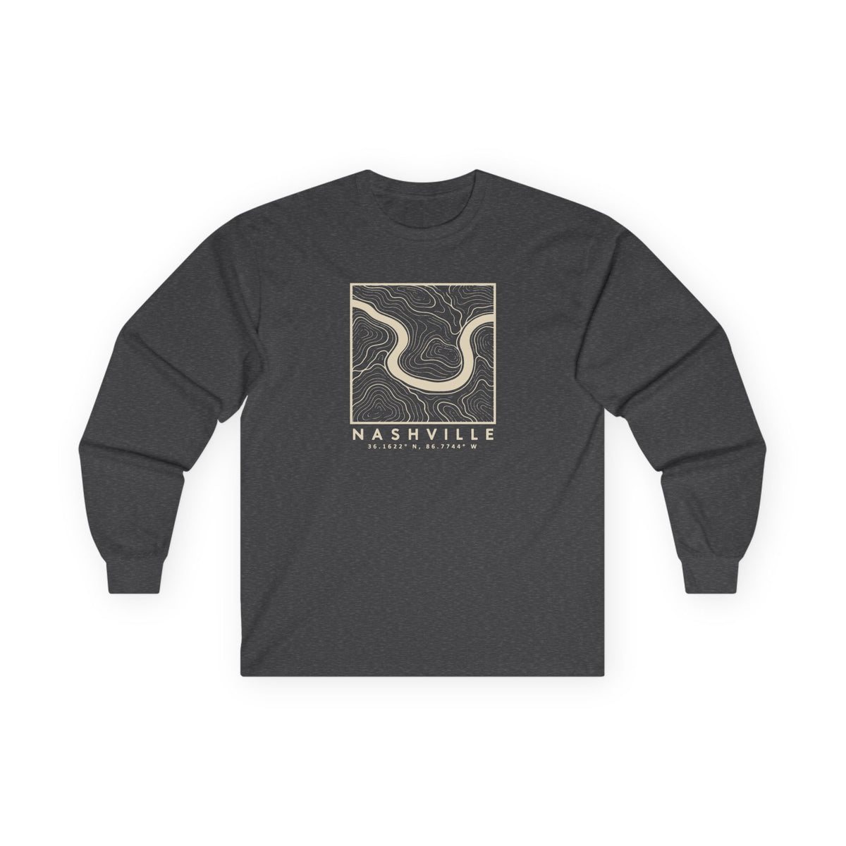 Nashville Topo Map Long Sleeve T-Shirt