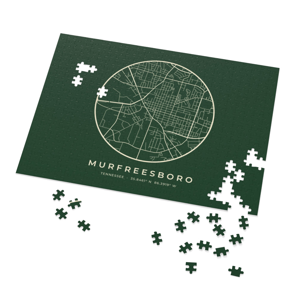 Murfreesboro Street Map Puzzle (Forest Green)