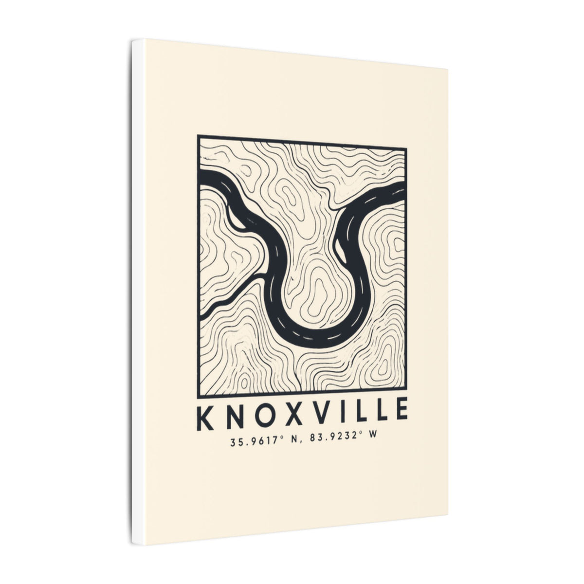 Knoxville Topo Map Canvas Print