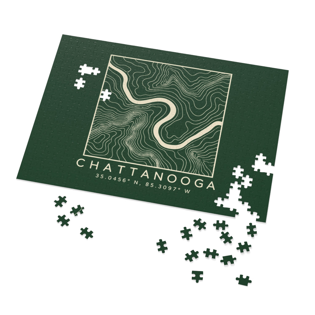 Chattanooga Topo Map Puzzle (Forest Green)
