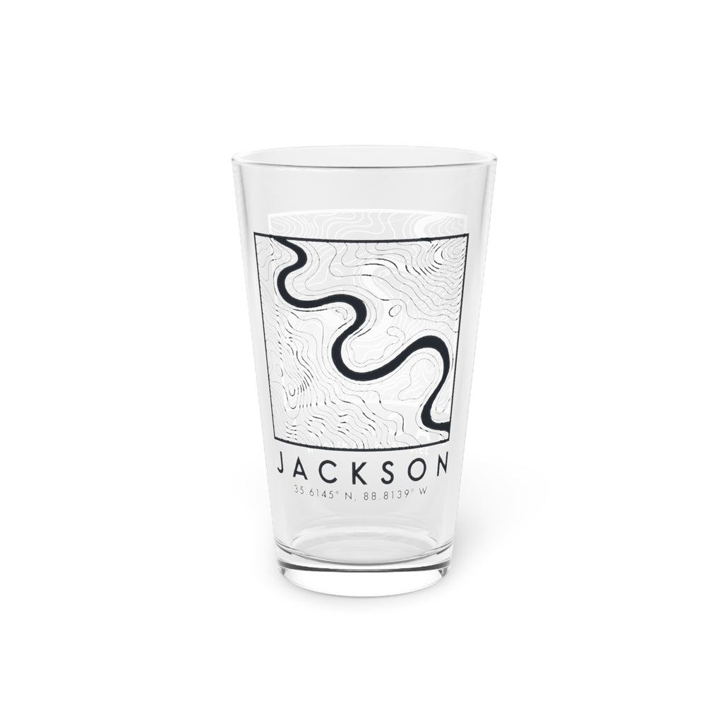 Jackson Topo Map Pint Glass