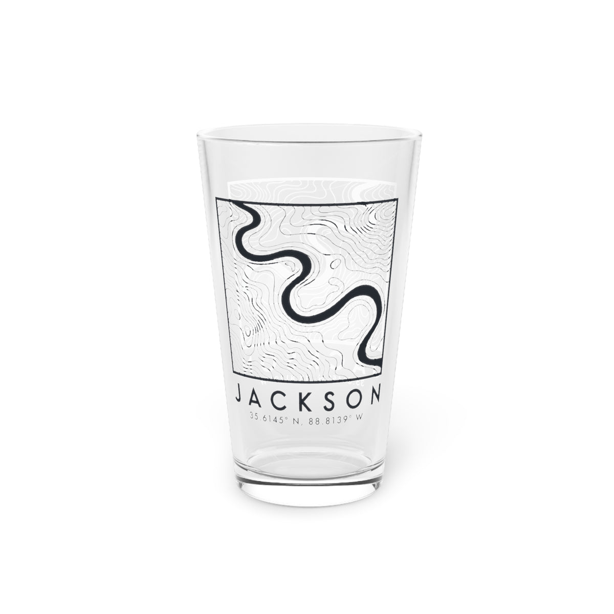 Jackson Topo Map Pint Glass