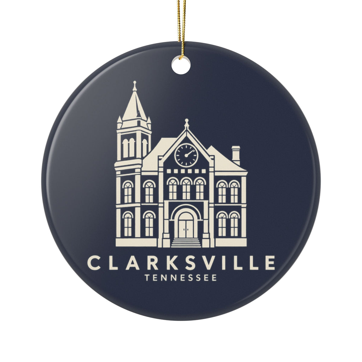Clarksville Customs House Ornament (Navy)