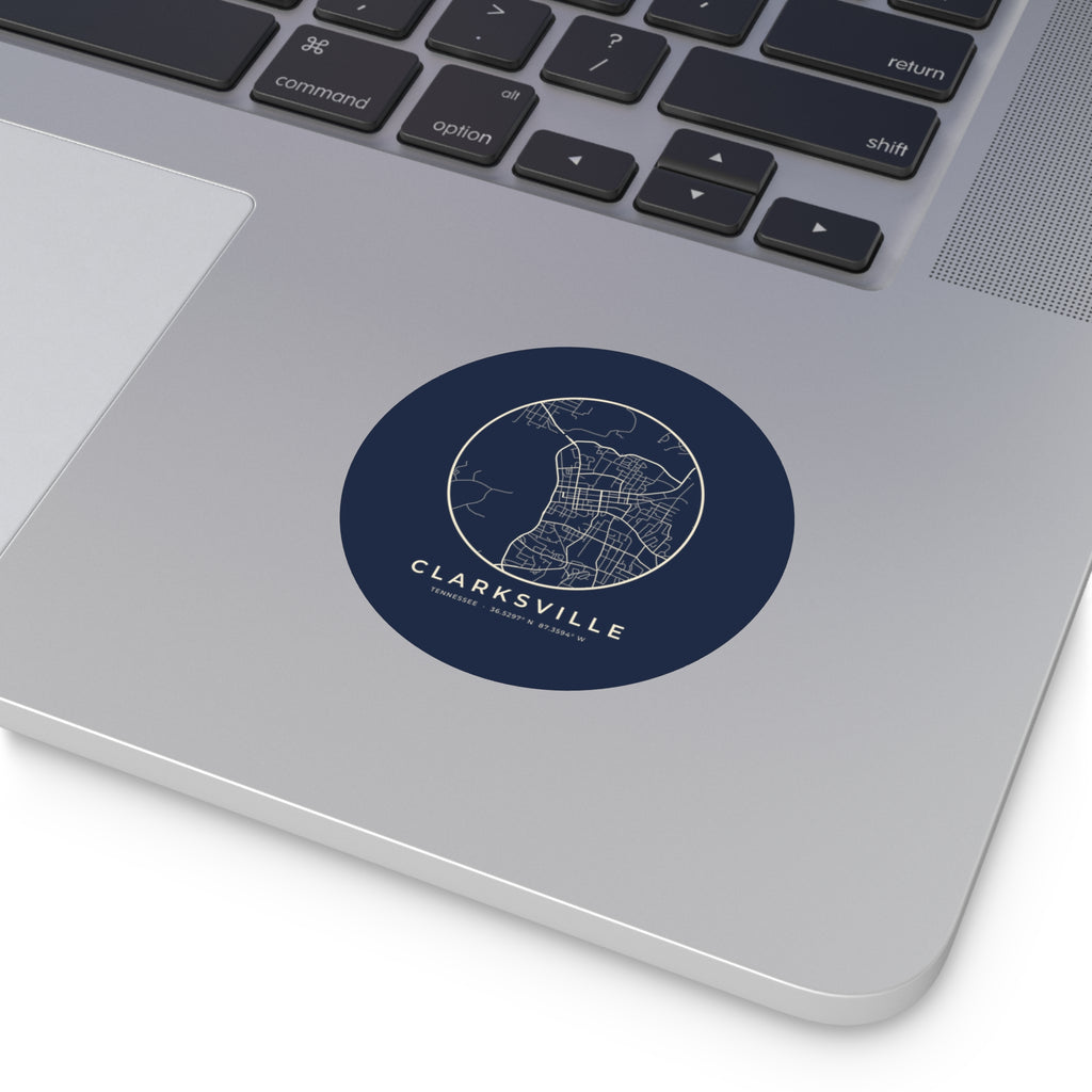 Clarksville Street Map Sticker (Navy)