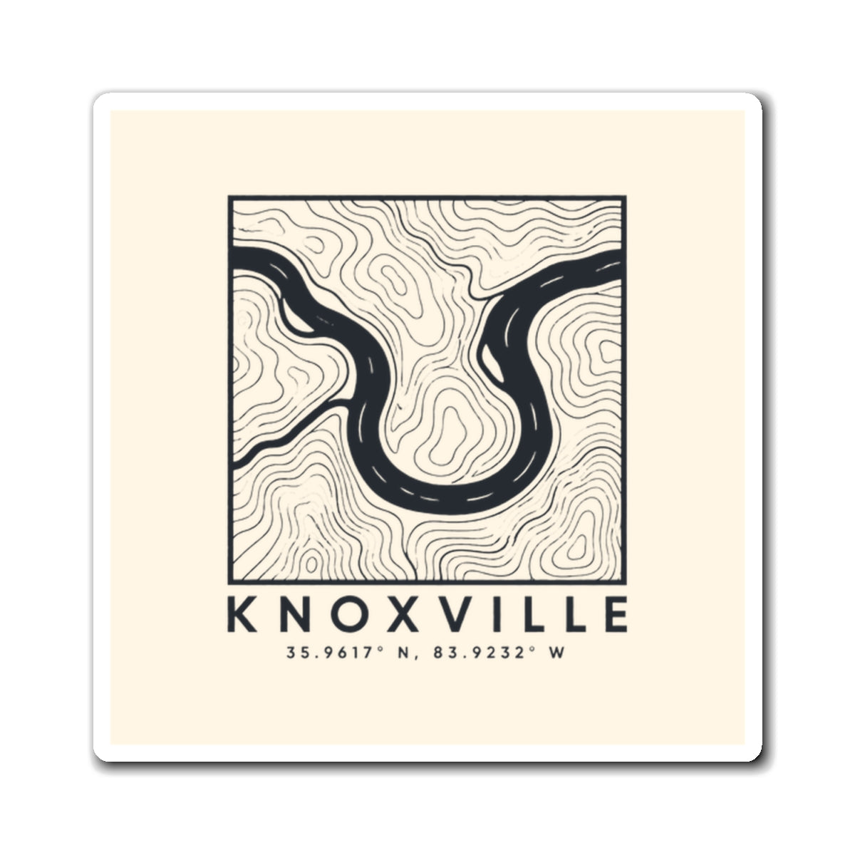 Knoxville Topo Map Magnet