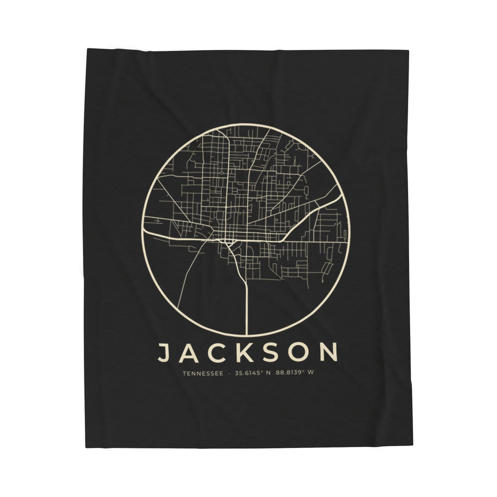 Jackson Street Map Blanket (Black)