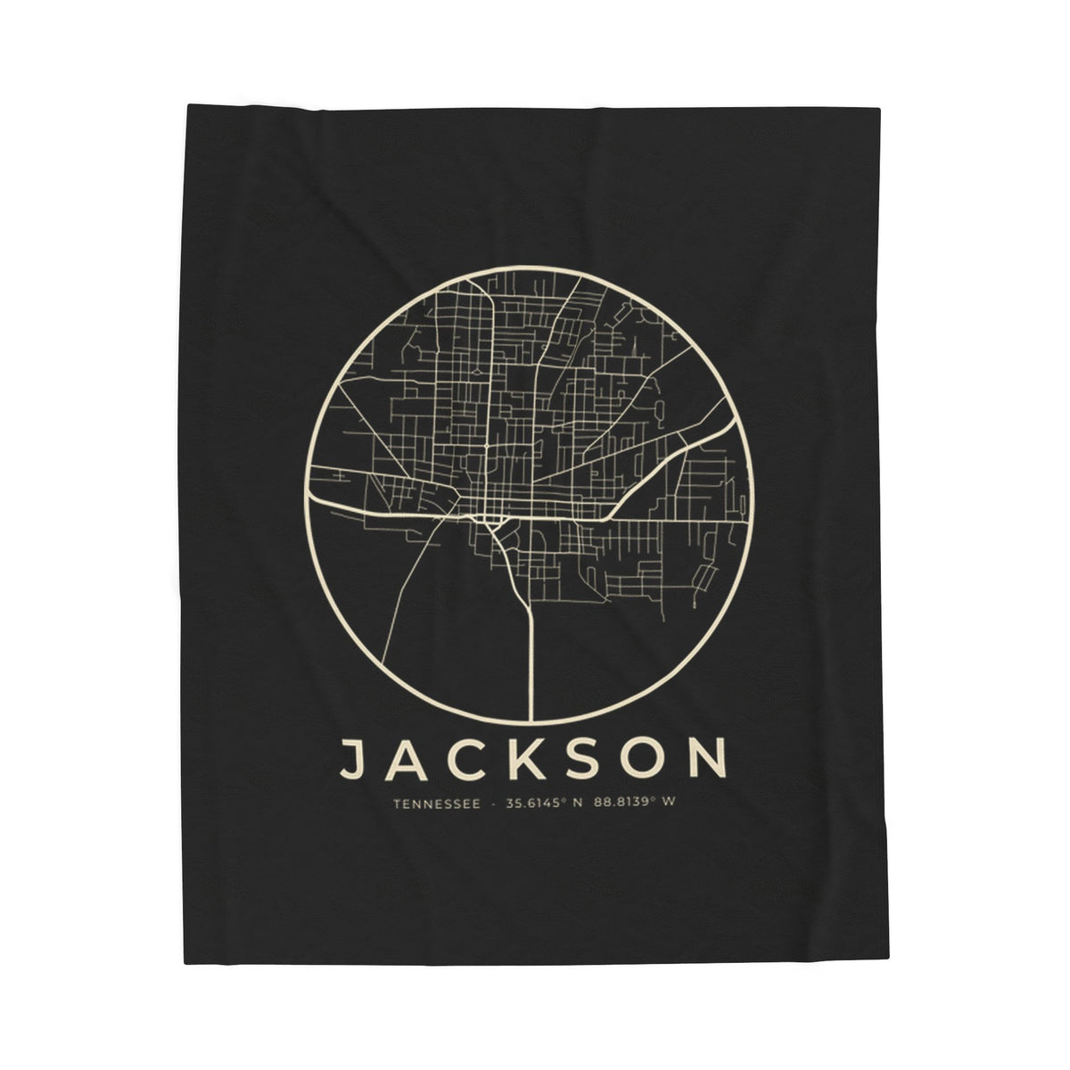 Jackson Street Map Blanket (Black)
