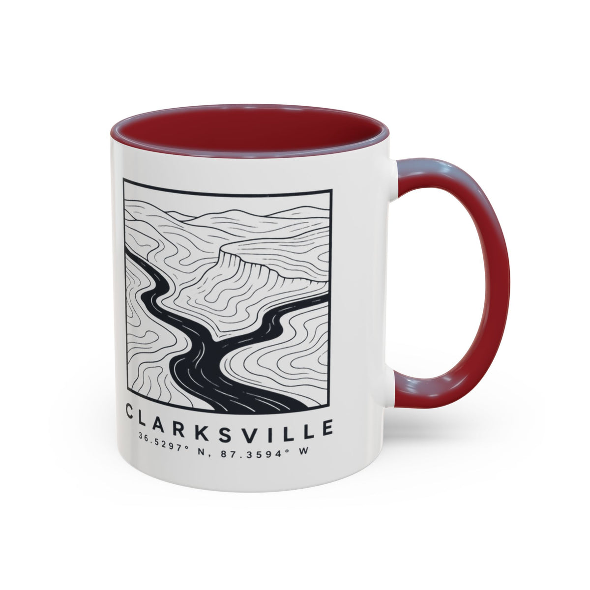 Clarksville Topo Map Accent Mug