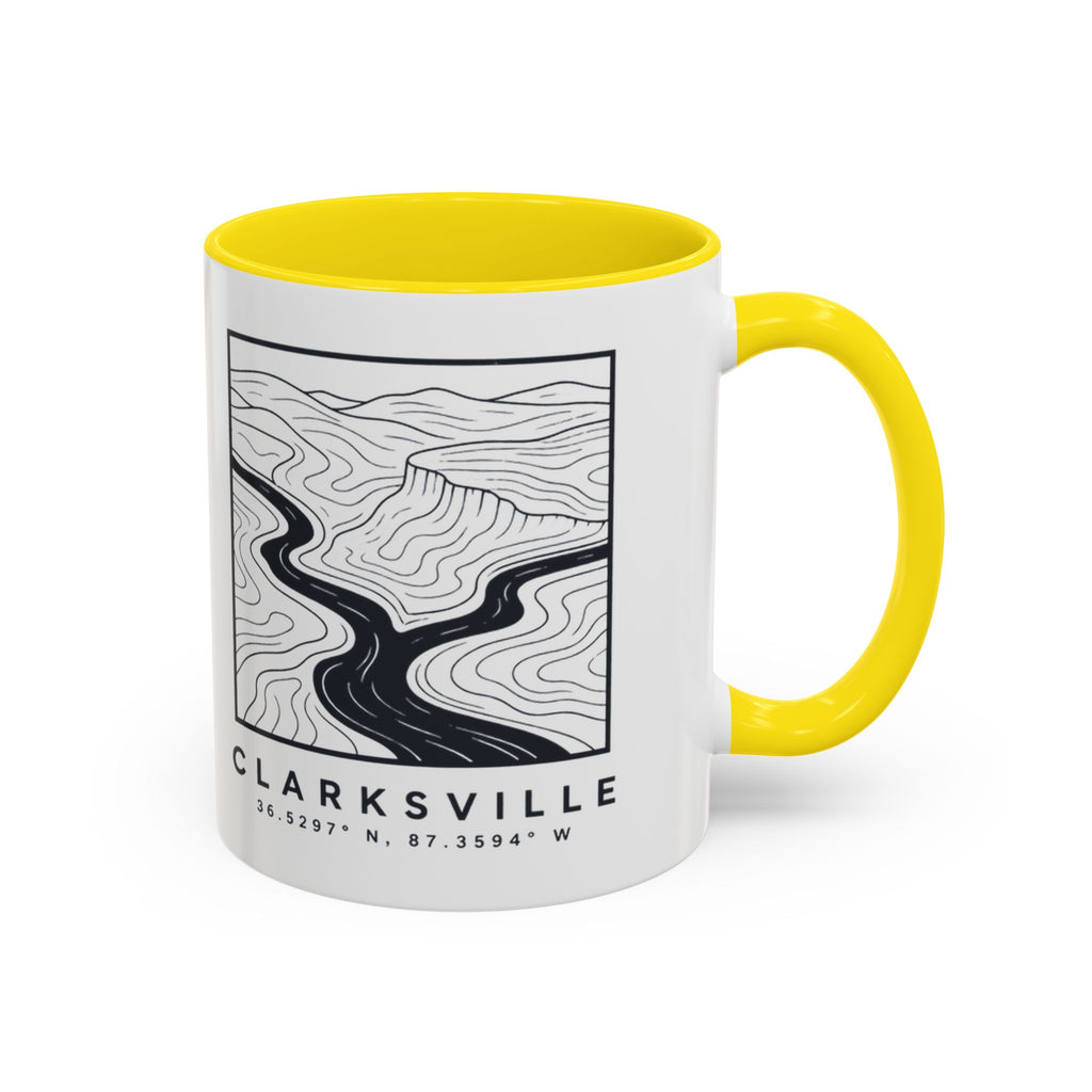 Clarksville Topo Map Accent Mug