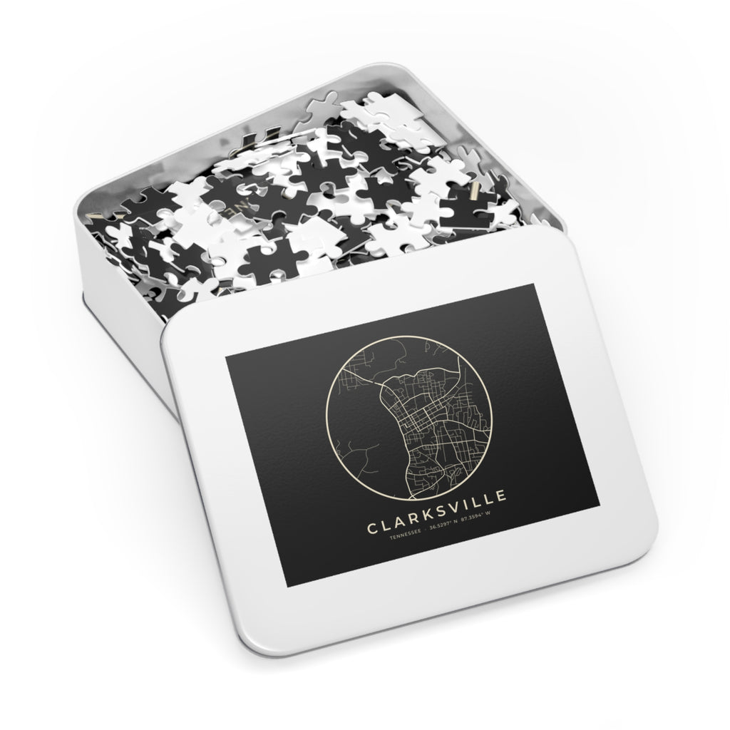 Clarksville Street Map Puzzle (Black)
