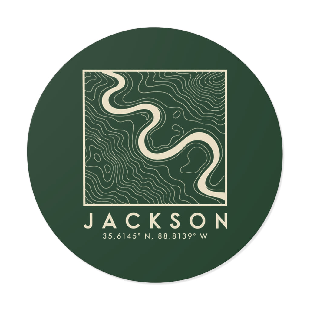 Jackson Topo Map Sticker (Forest Green)