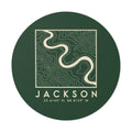 Jackson Topo Map Sticker (Forest Green)
