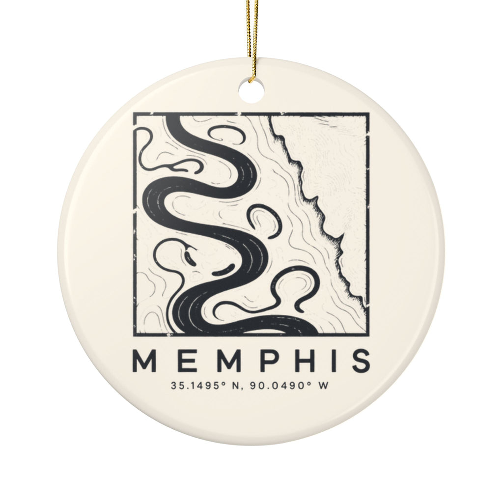 Memphis Topo Map Ornament