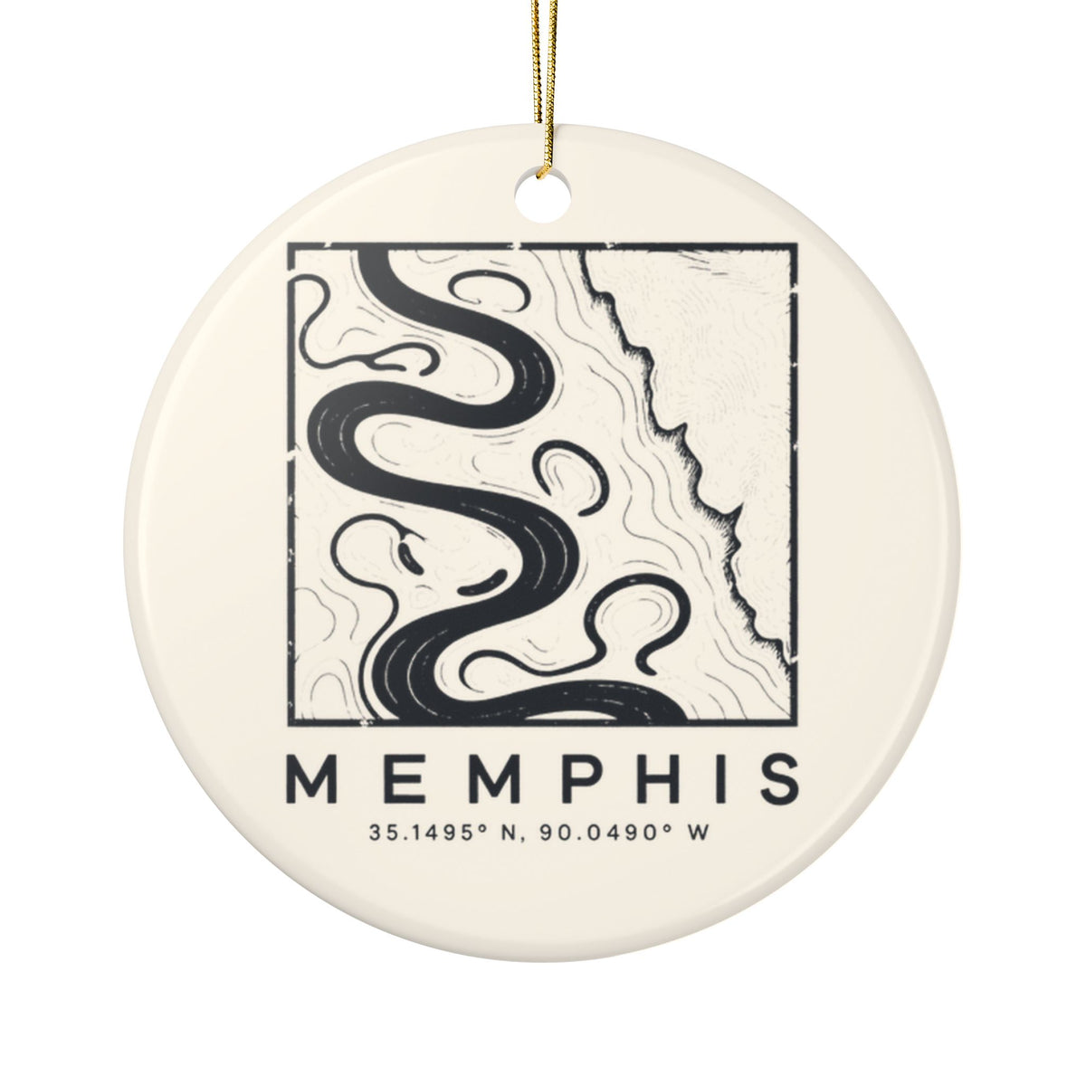 Memphis Topo Map Ornament