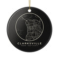 Clarksville Street Map Ornament (Black)