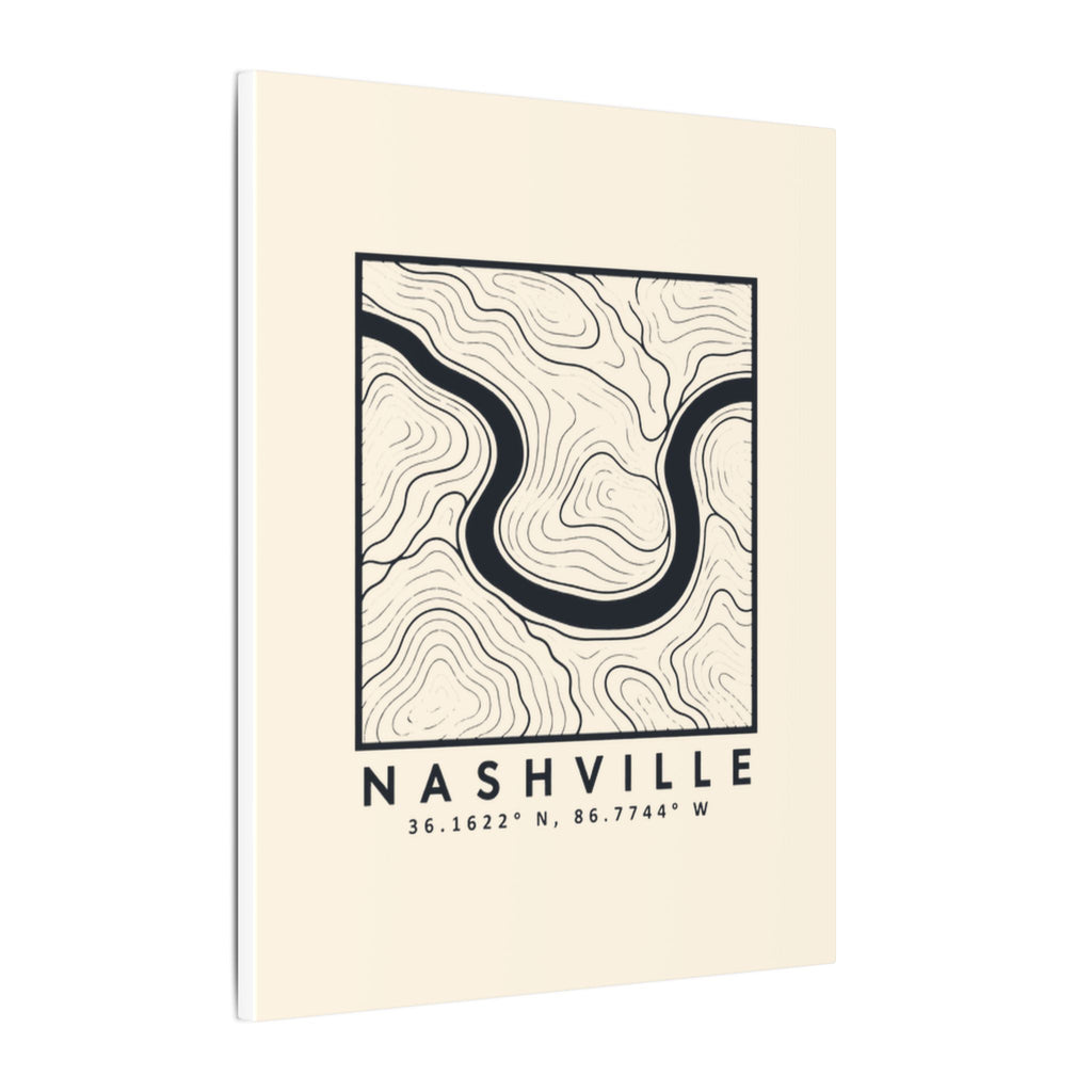 Nashville Topo Map Canvas Print