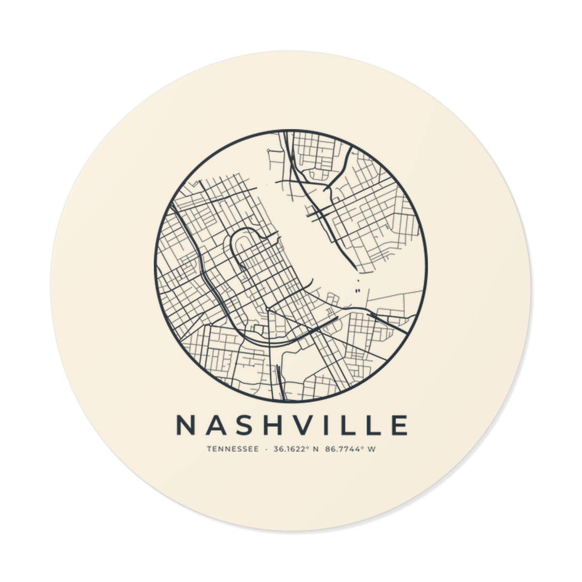 Nashville Street Map Sticker