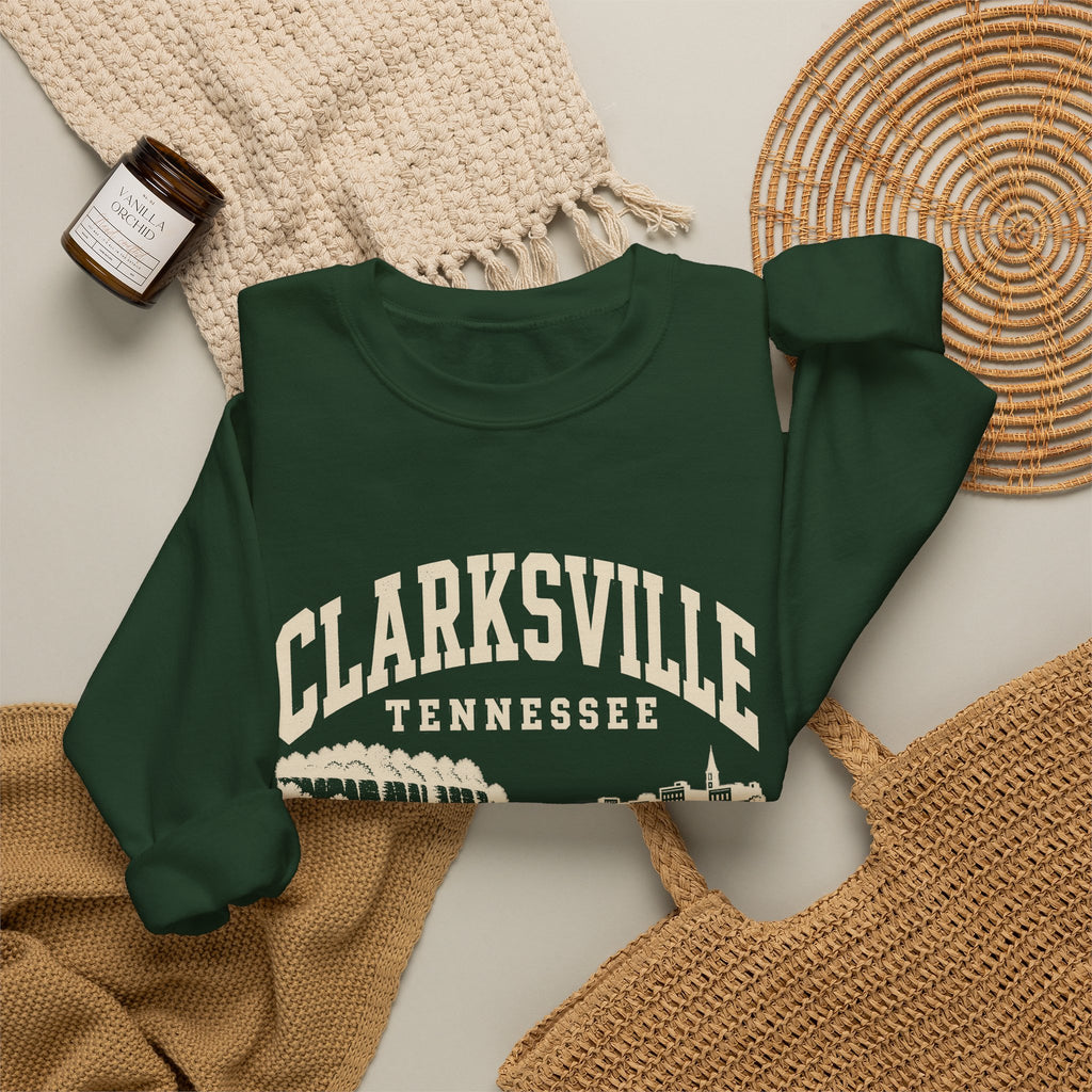 Clarksville Vintage Varsity Crewneck Sweatshirt