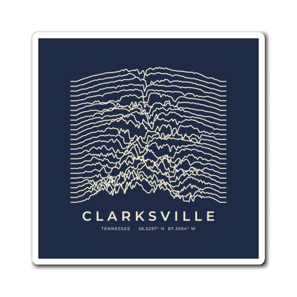 Clarksville Ridgeline Magnet (Navy)