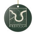 Knoxville Topo Map Ornament (Forest Green)