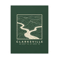 Clarksville Topo Map Canvas Print (Forest Green)
