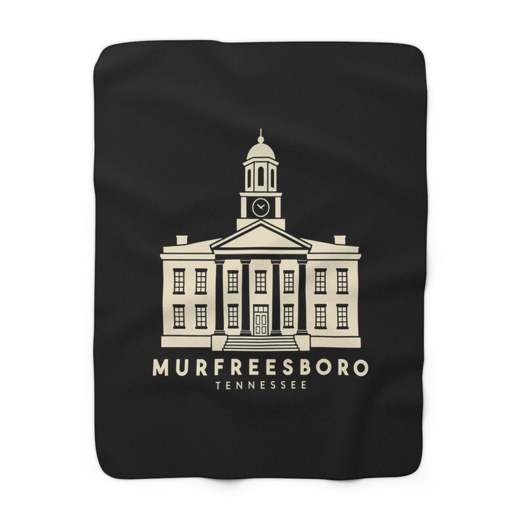 Murfreesboro Rutherford County Courthouse Sherpa Blanket (Black)