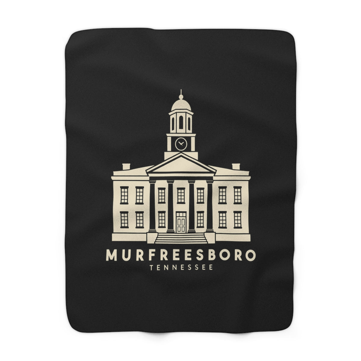 Murfreesboro Rutherford County Courthouse Sherpa Blanket (Black)