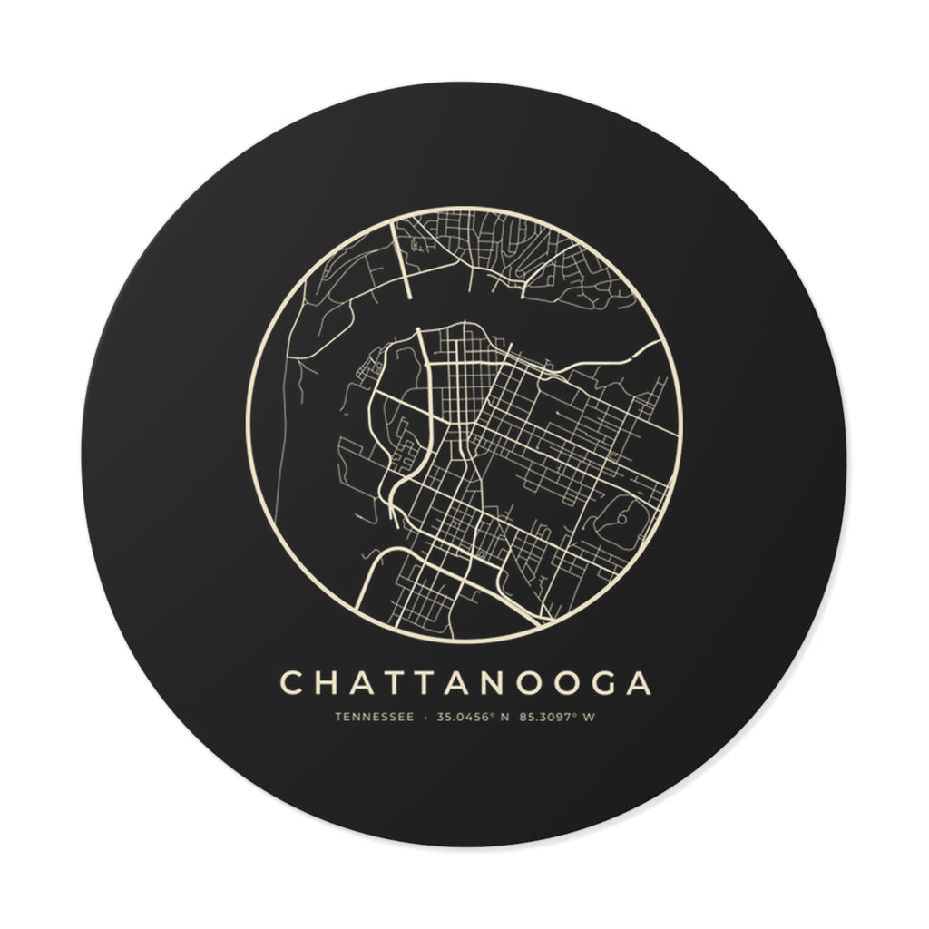 Chattanooga Street Map Sticker (Black)