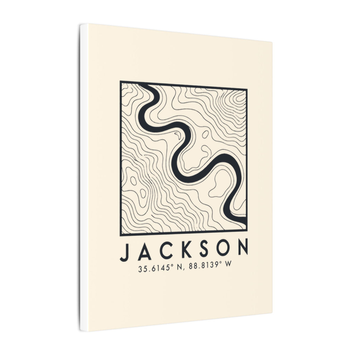 Jackson Topo Map Canvas Print