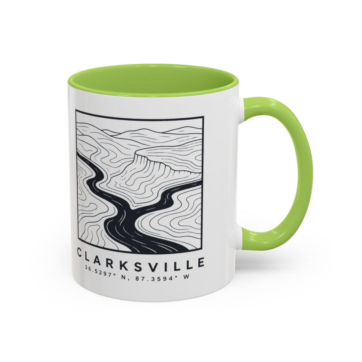Clarksville Topo Map Accent Mug