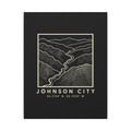 Johnson City Topo Map Canvas Print (Black)