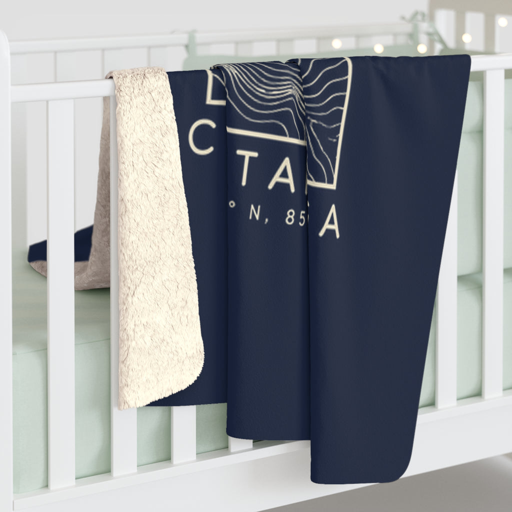 Chattanooga Topo Map Sherpa Blanket (Navy)