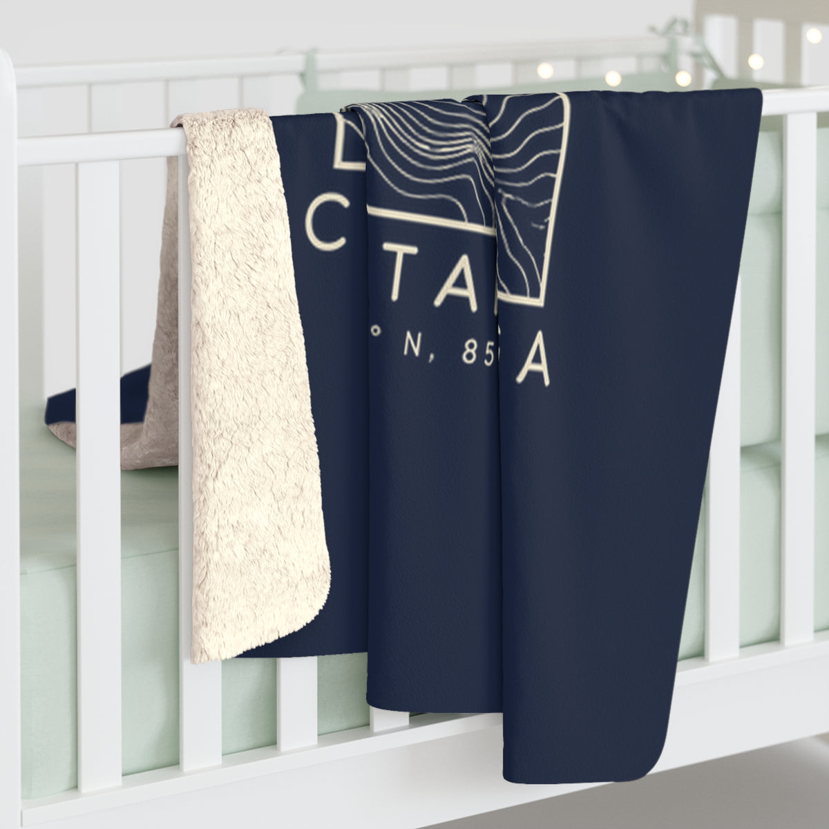Chattanooga Topo Map Sherpa Blanket (Navy)