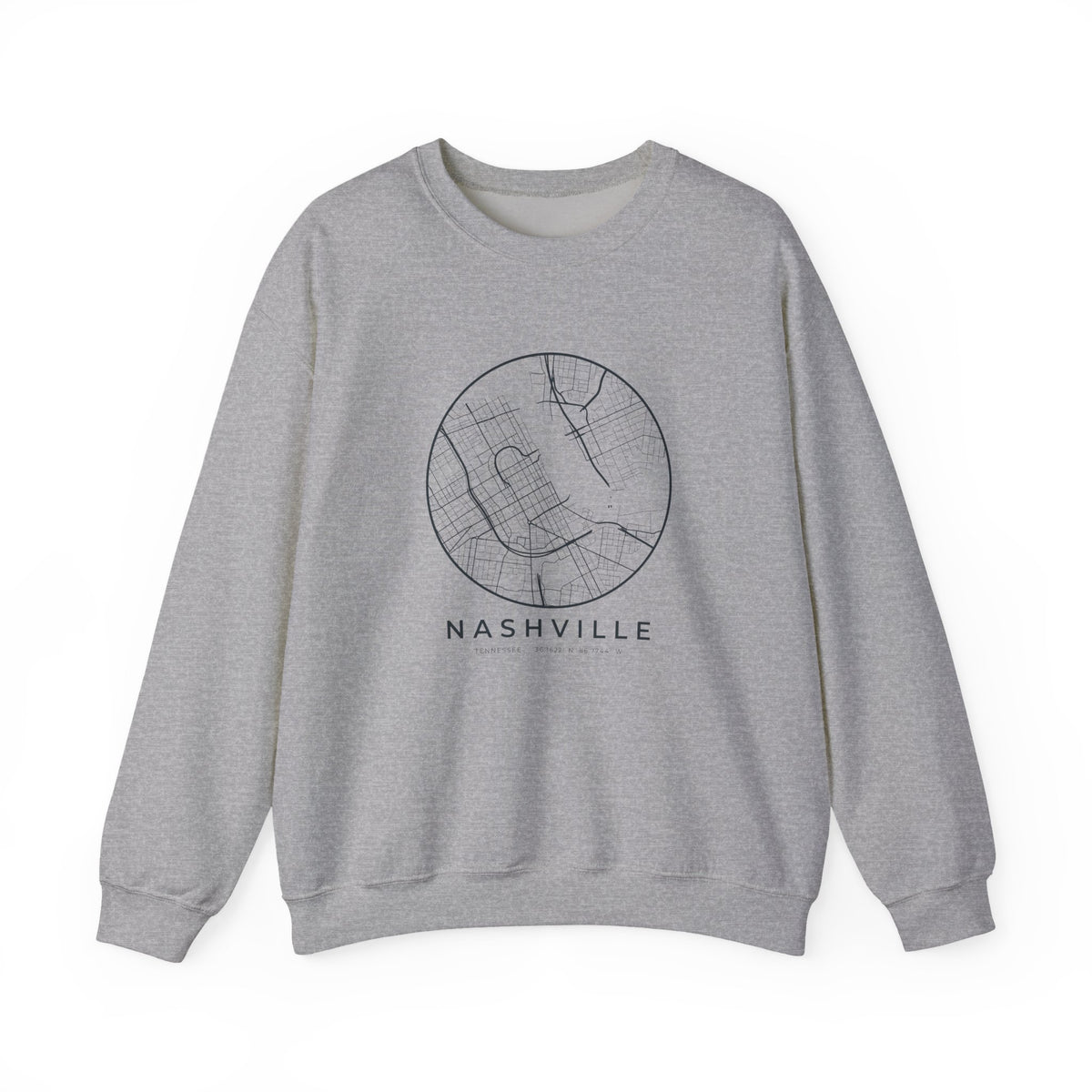Nashville Street Map Crewneck Sweatshirt