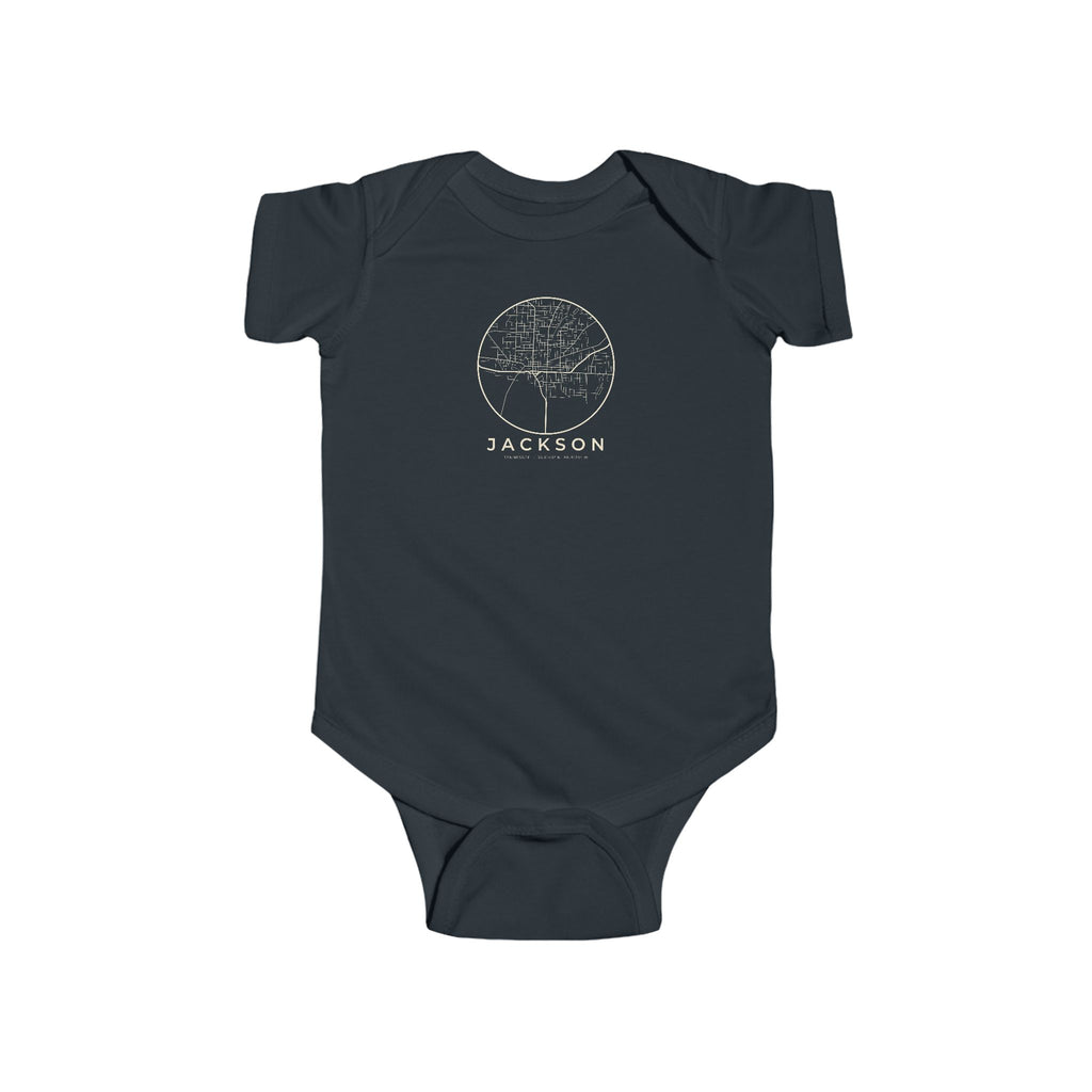 Jackson Street Map Baby Bodysuit