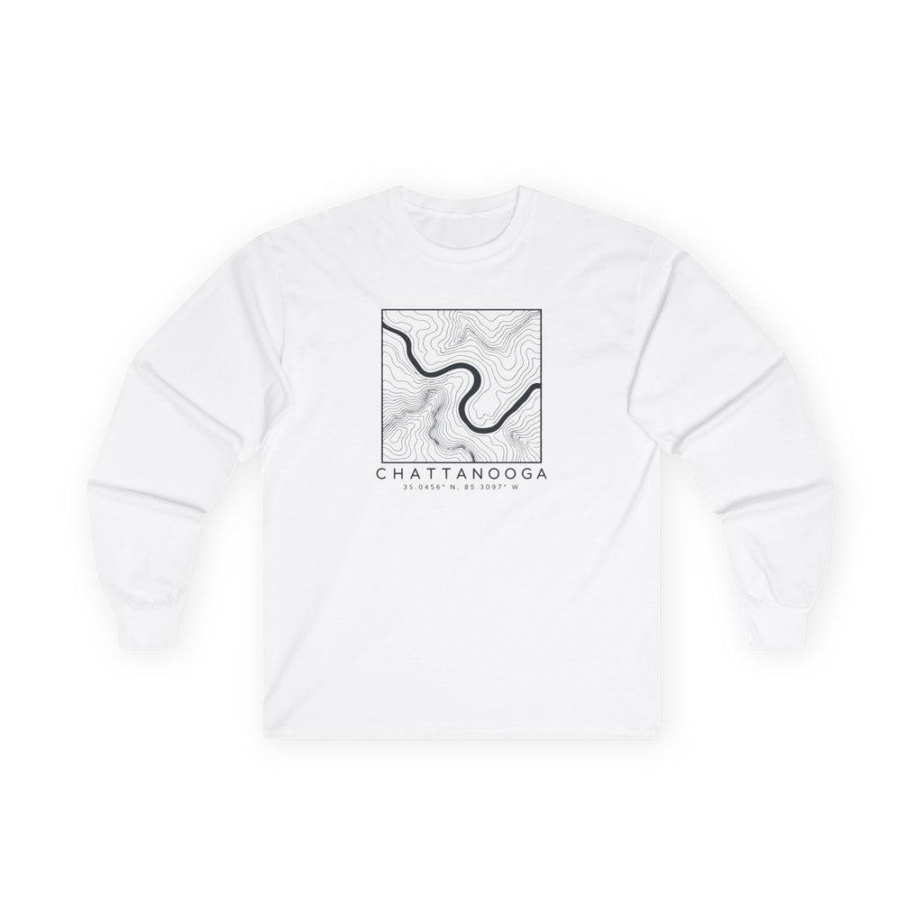 Chattanooga Topo Map Long Sleeve T-Shirt