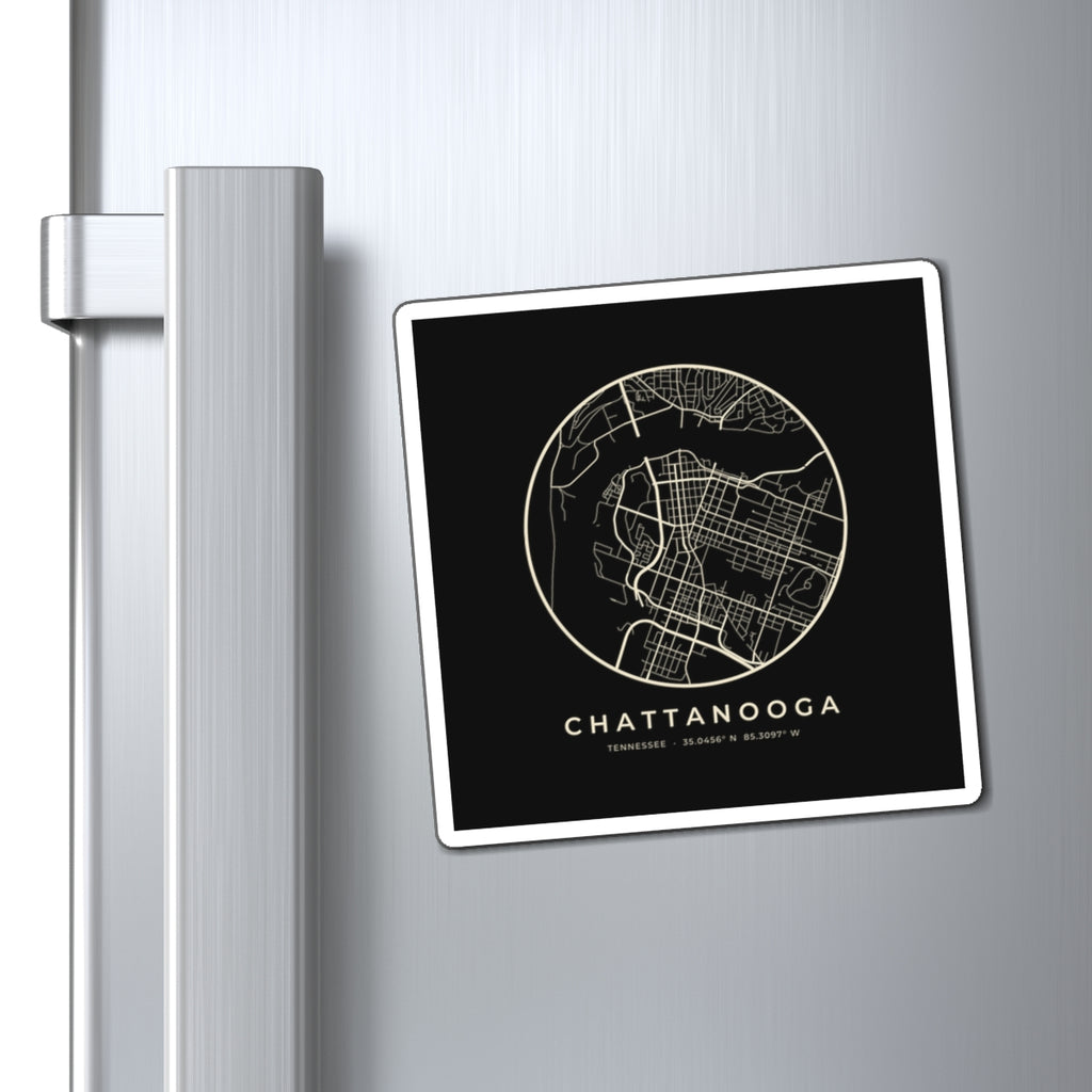 Chattanooga Street Map Magnet (Black)